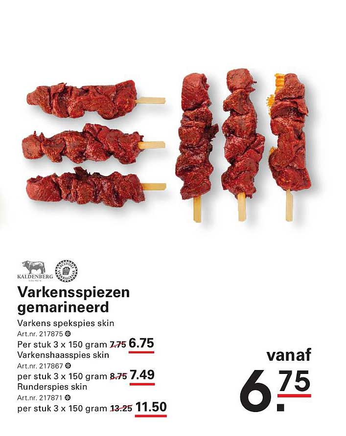 Varkensspiezen gemarineerd