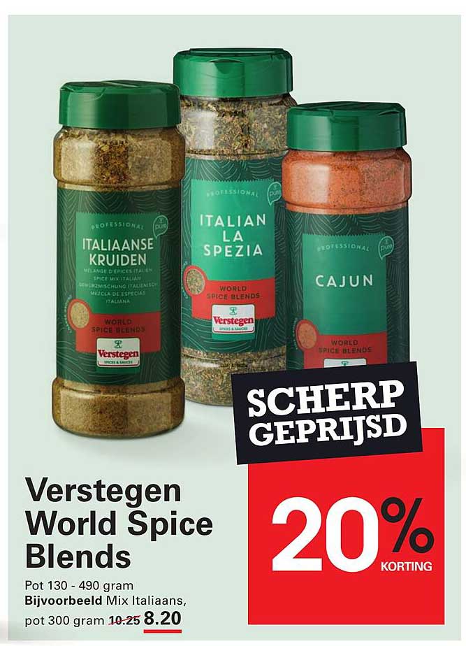 Verstegen World Spice Blends 20% korting