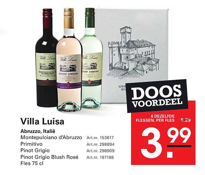 Villa Luisa Doos voordeel 6 dezelfde flessen, per fles