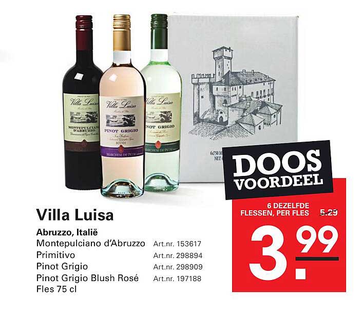 Villa Luisa Doos Voordeel 6 dezelfde flessen, per fles