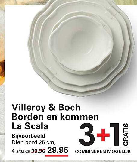 Villeroy & Boch Borden en kommen La Scala 3+1 GRATIS