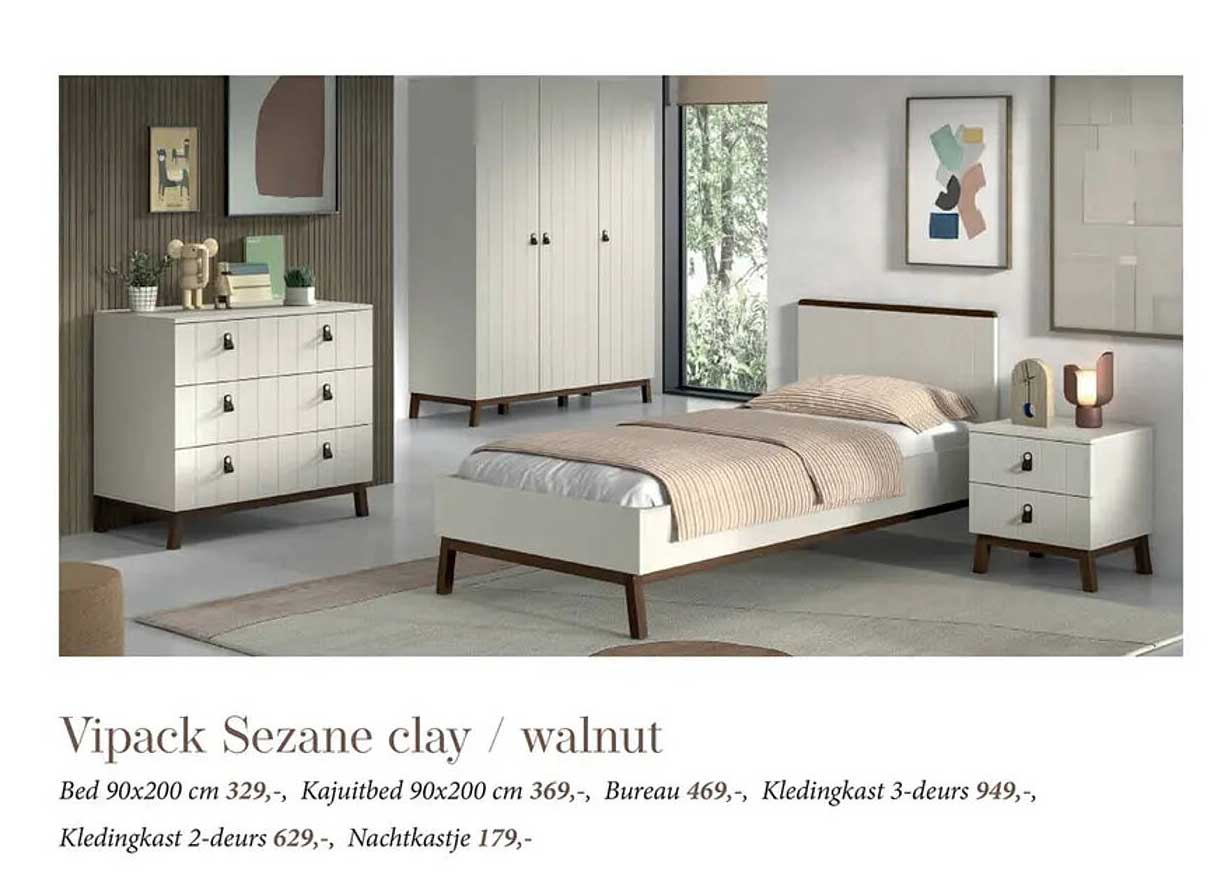Vipack Sezane clay / walnut