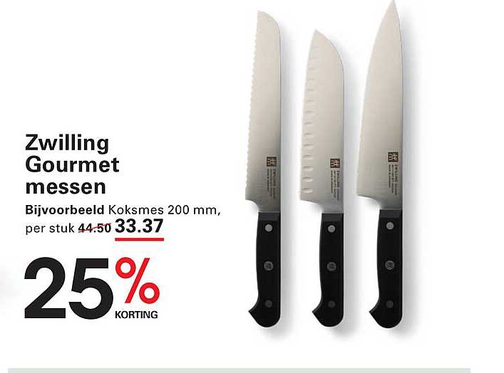 Zwilling Gourmet messen 25% korting