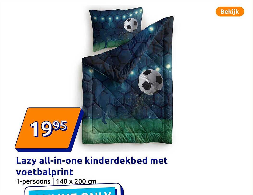 Lazy all-in-one kinderbed met voetbalprint