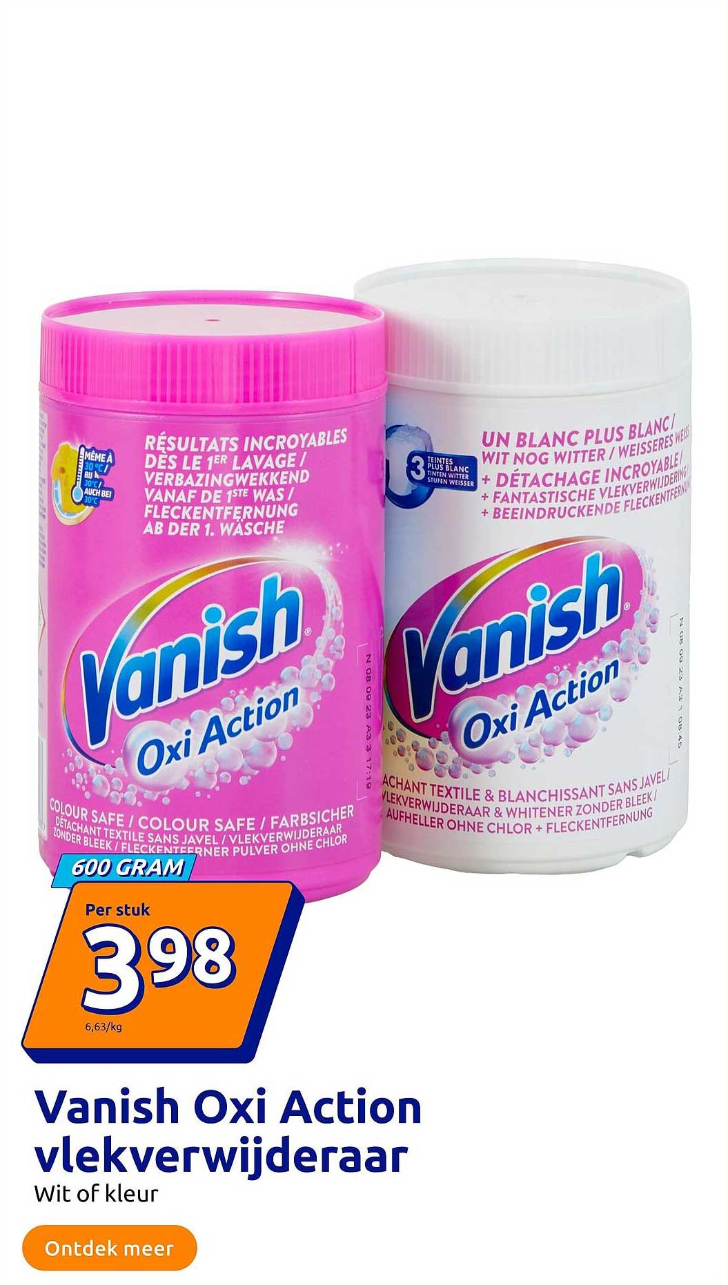 Vanish Oxi Action vlekverwijderaar Wit of kleur