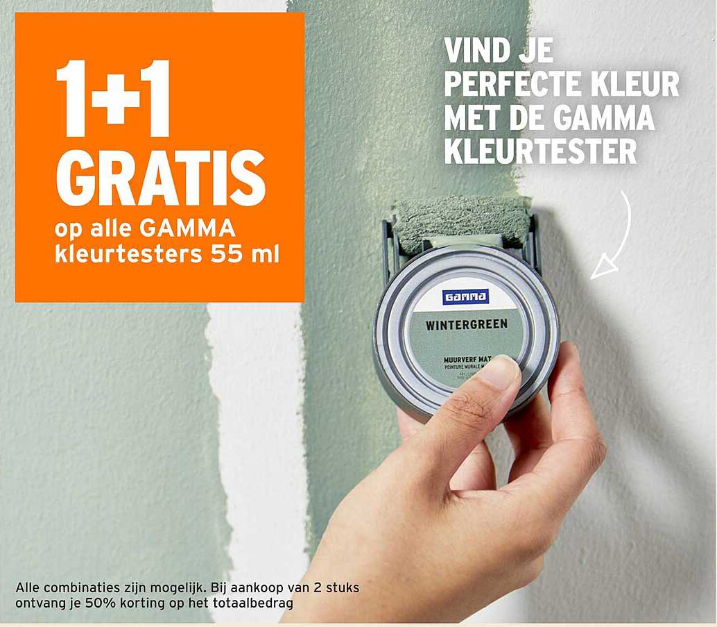 1+1 GRATIS op alle GAMMA kleurtesters 55 ml