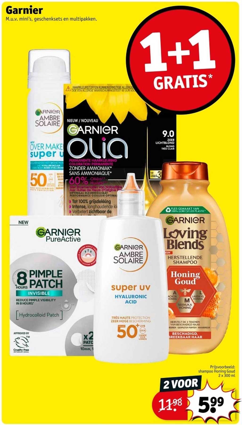 1+1 GRATIS* op Garnier-producten