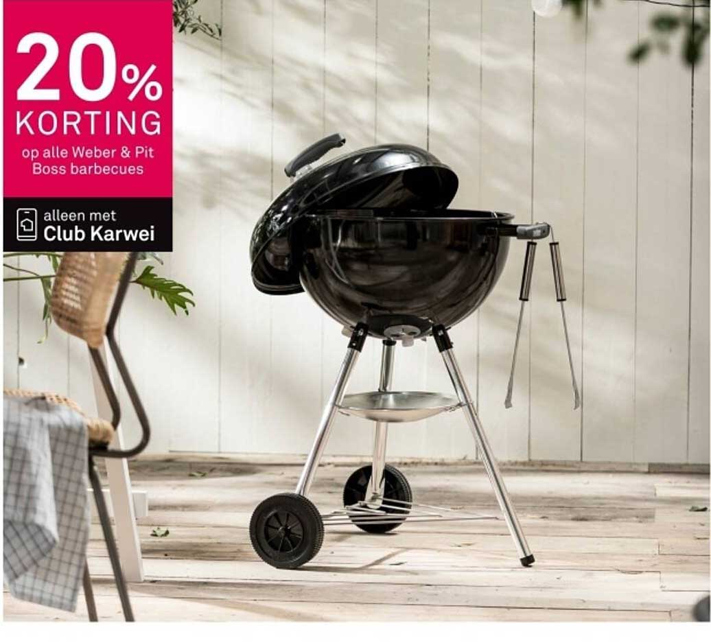 20% KORTING op alle Weber & Pit Boss barbecues