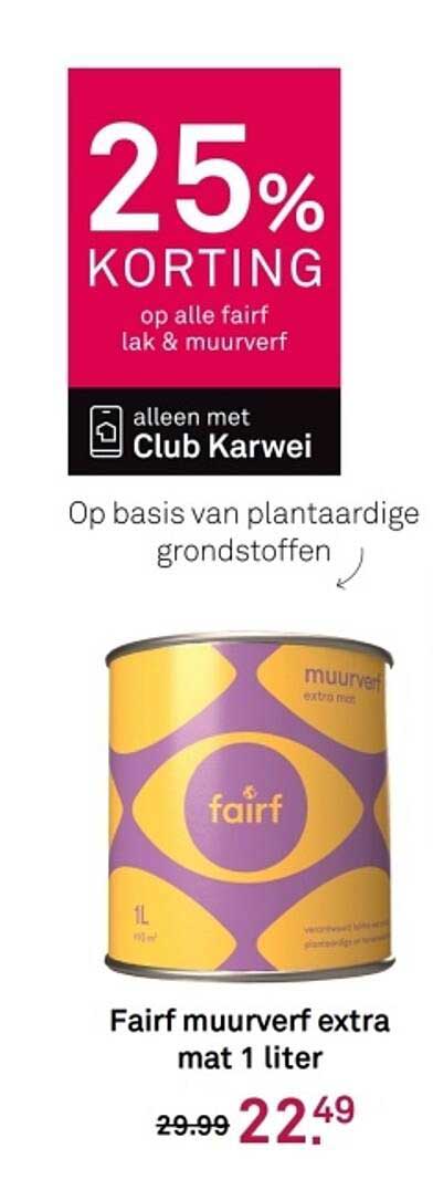 25% KORTING op alle fairf lak & muurverf