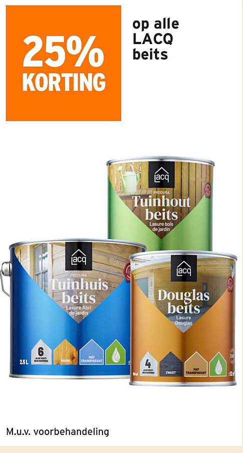 25% KORTING op alle LACQ beits