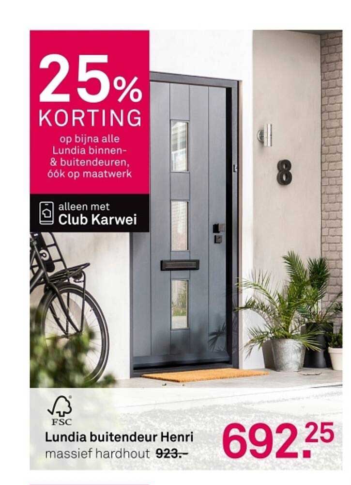 25% KORTING op bijna alle Lundia binnen- & buitendeuren, 60% op maatwerk