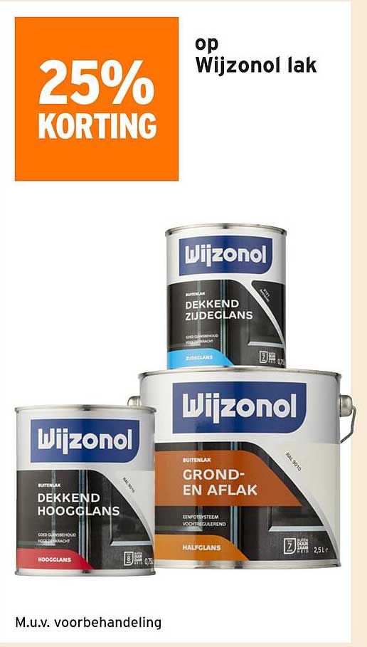 25% KORTING op Wijzonol lak