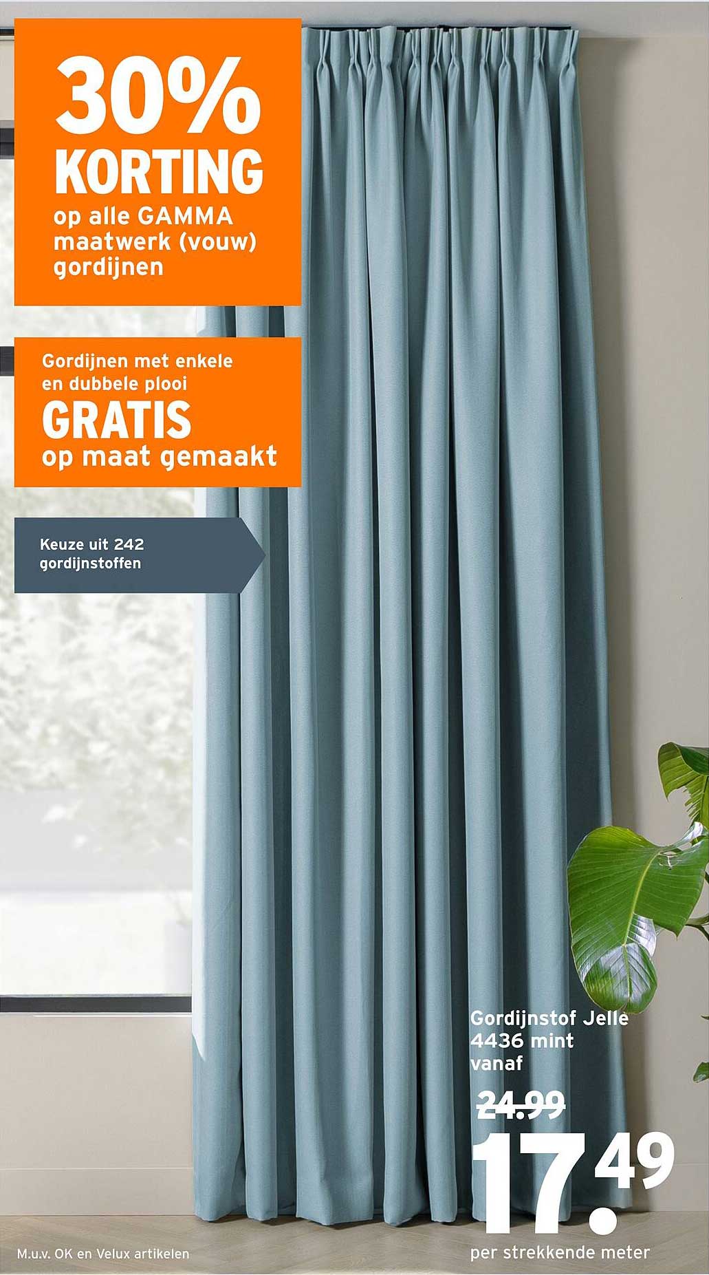 30% KORTING op alle GAMMA maatwerk (vrouw) gordijnen
