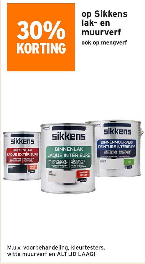 30% KORTING op Sikkens lak- en muurverf