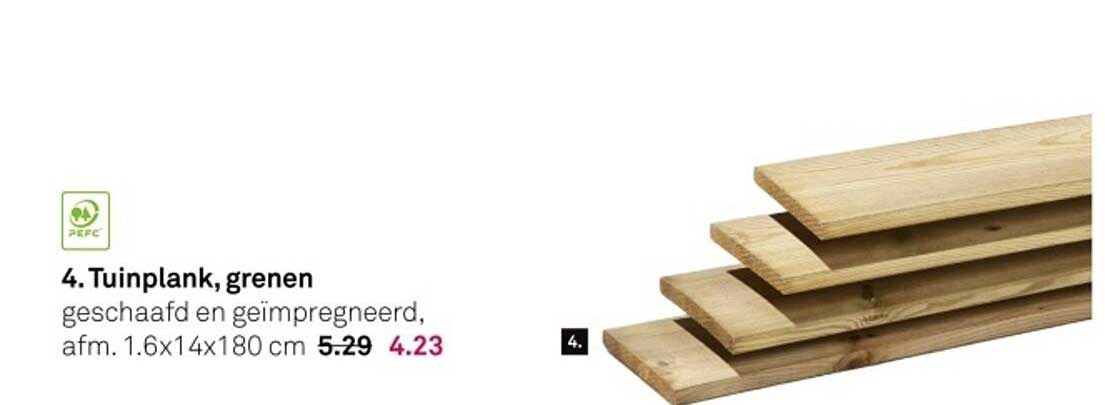4. Tuinplank, grenen