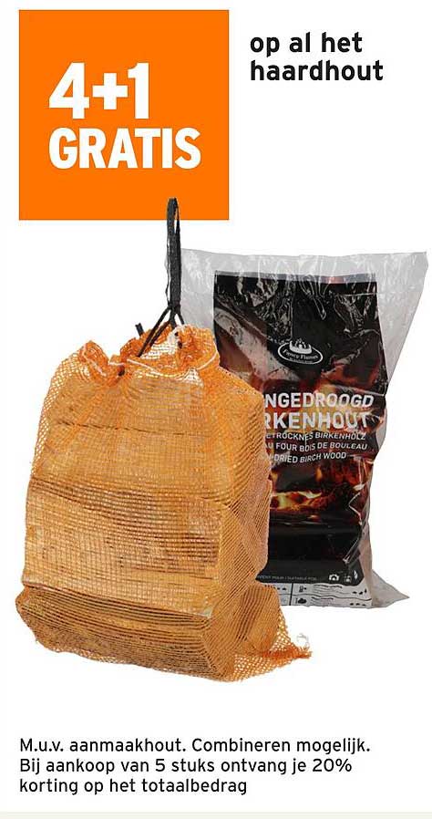 4+1 GRATIS op al het haardhout