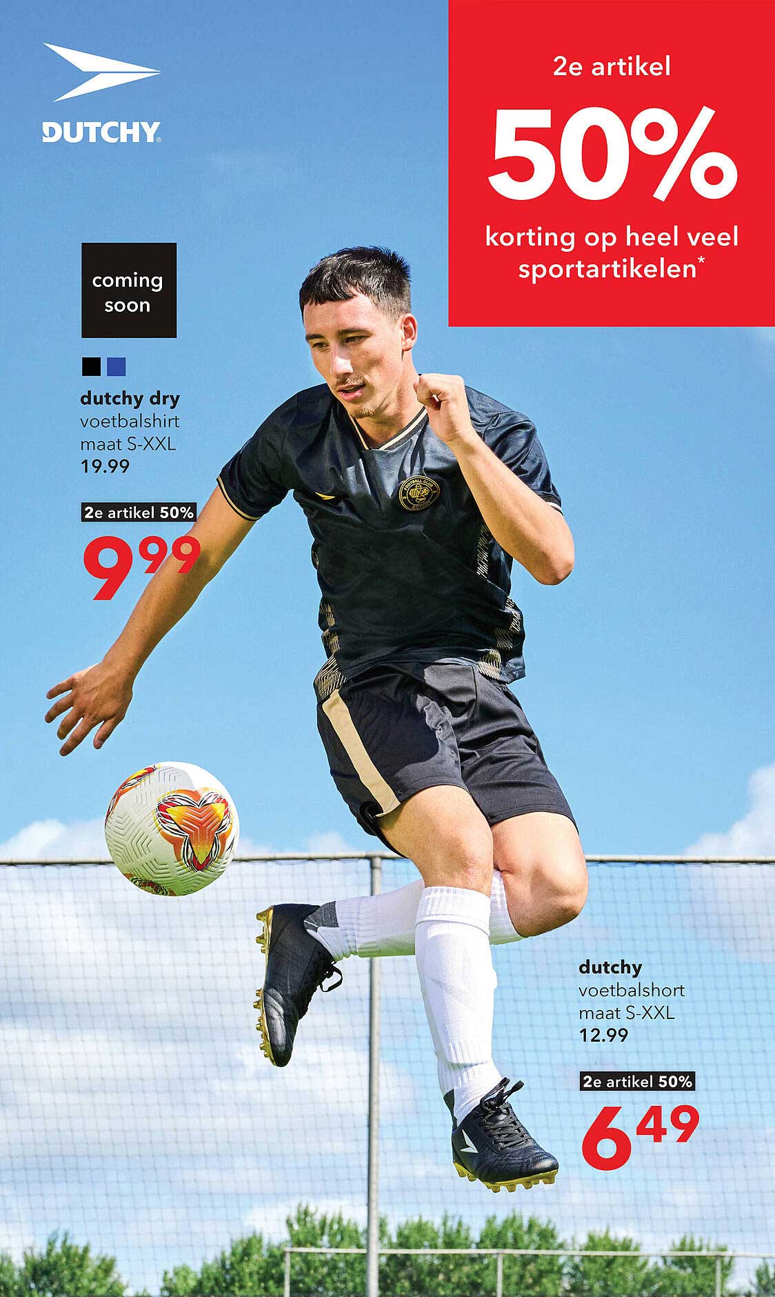 50% korting op het tweede artikel van sportartikelen