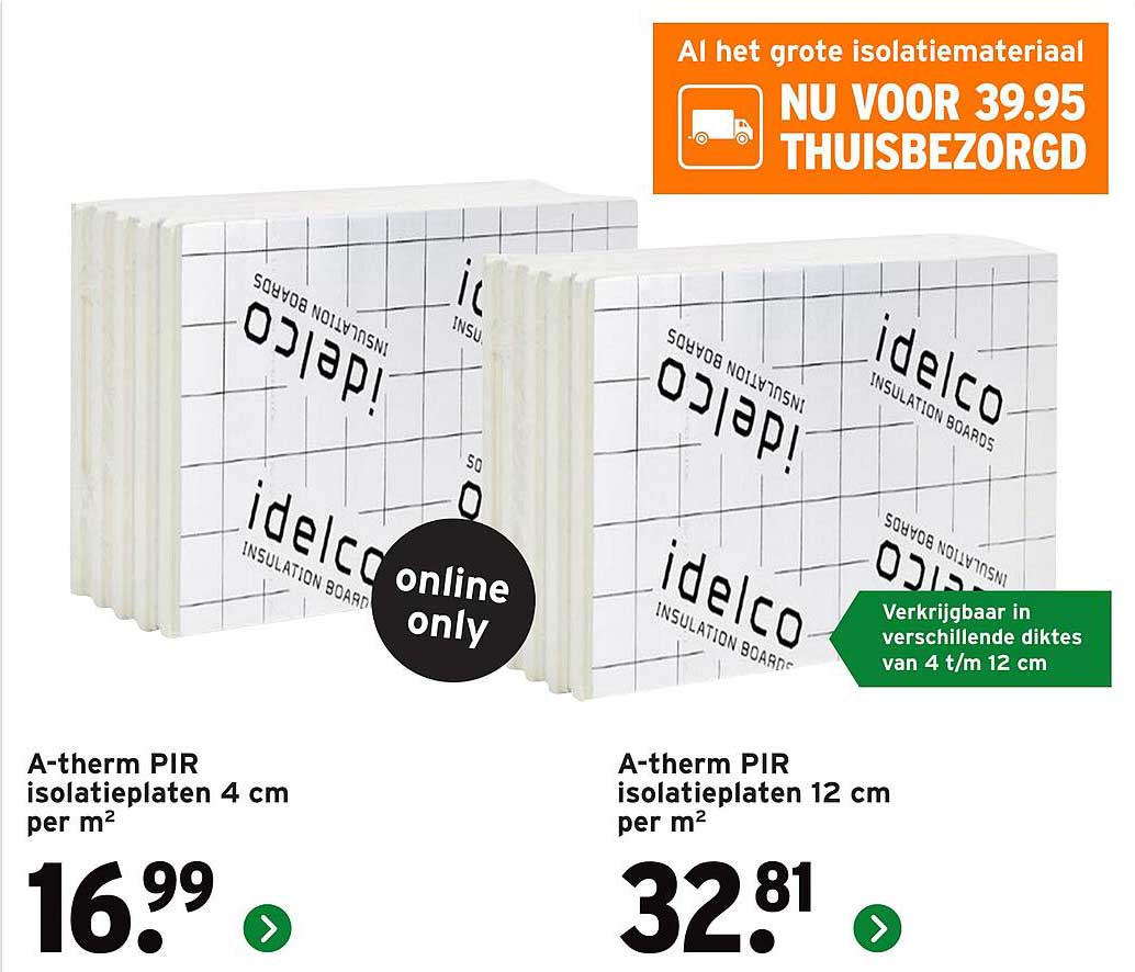 A-therm PIR isolatieplaten 4 cm per m²