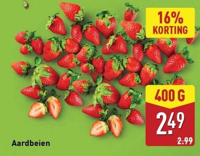 Aardbeien 400 g - 16% Korting