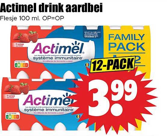 Actimel drink aardbei 12-PACK