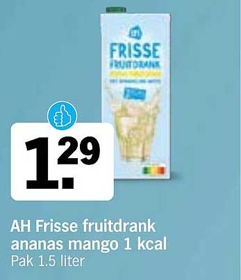 AH Frisse fruitdrank ananas mango 1 kcal