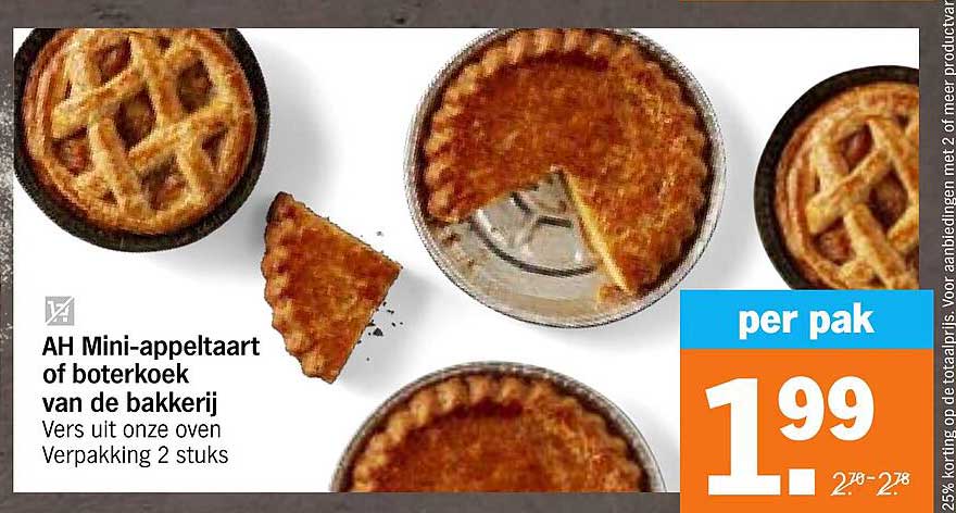 AH Mini-appeltaart of boterkoek van de bakkerij