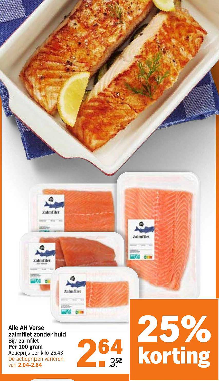 Alle AH Verse zalmfilet zonder huid