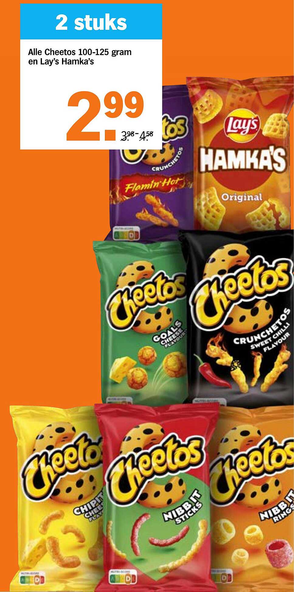 Alle Cheetos 100-125 gram en Lay's Hamka's