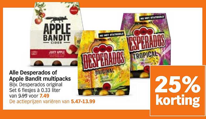 Alle Desperados of Apple Bandit multipacks