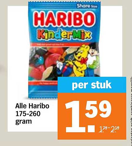 Alle Haribo KinderMix 175-260 gram