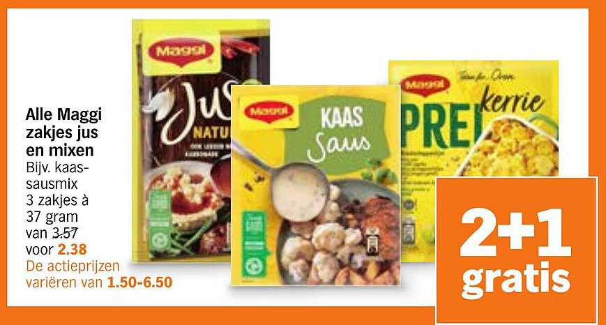 Alle Maggi zakjes jus en mixen
