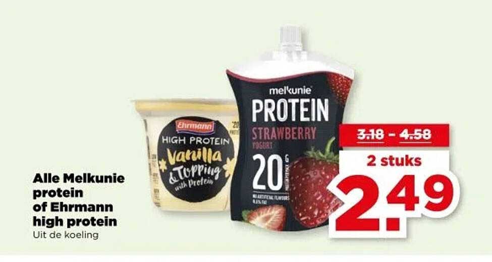 Alle Melkunie protein of Ehrmann high protein