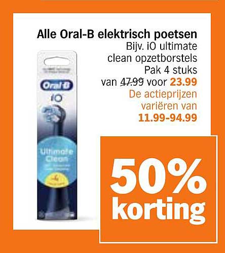 Alle Oral-B elektrisch poetsen Bijv. iO ultimate clean opzetborstels Pak 4 stuks