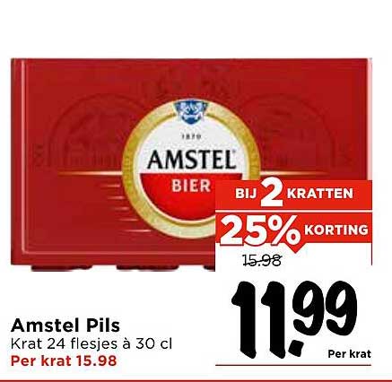 Amstel Pils Krat 24 flesjes à 30 cl