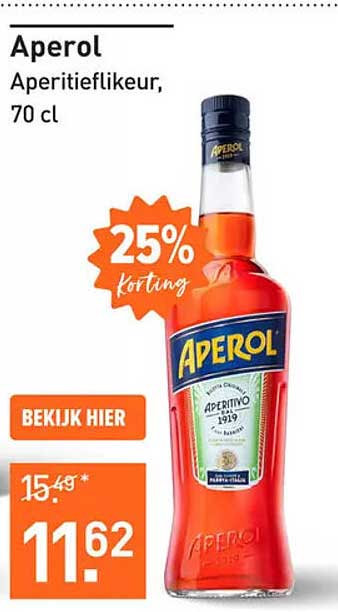 Aperol Aperitieflikkeur, 70 cl