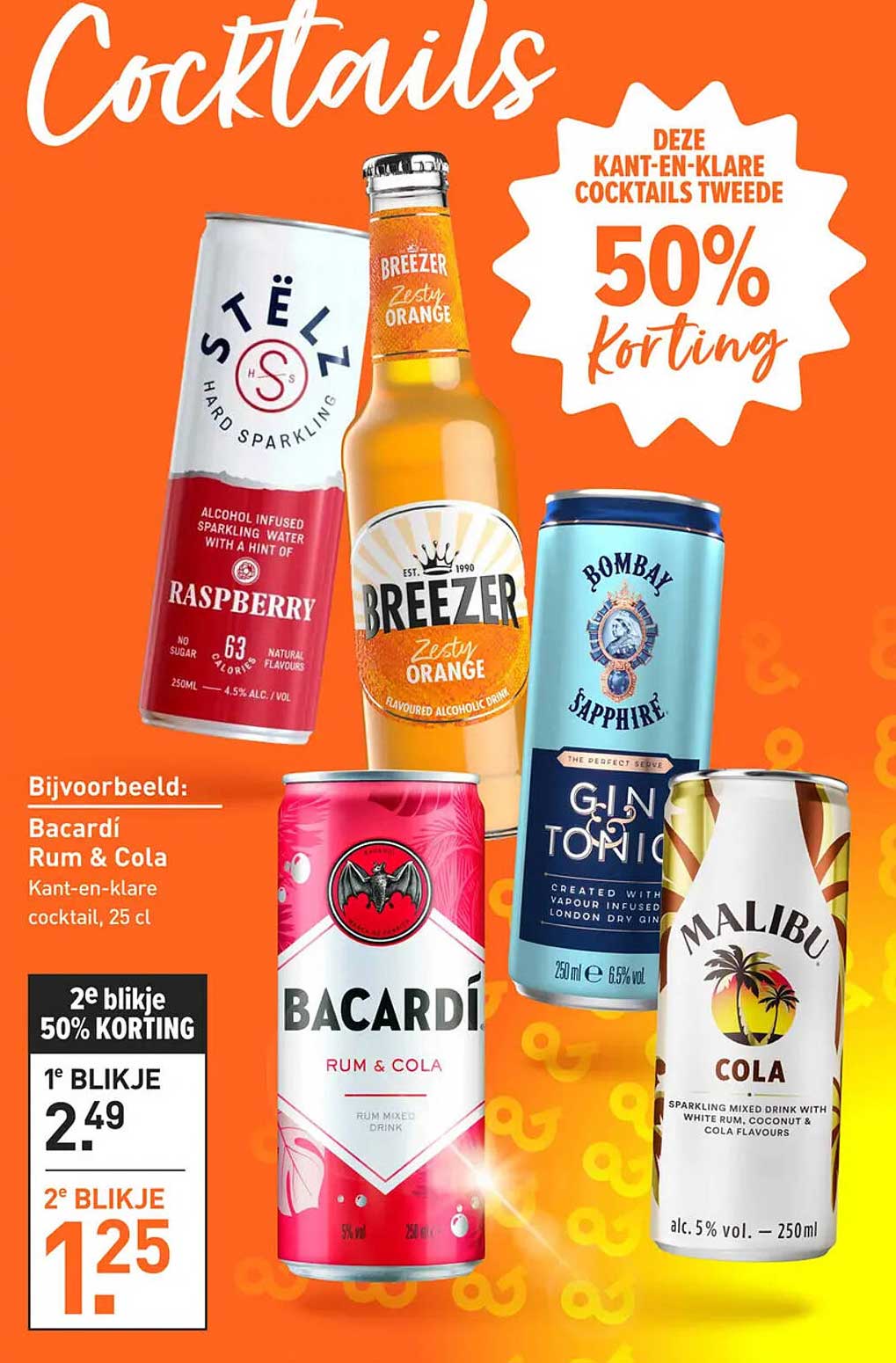 Bacardí Rum & Cola Kant-en-klare cocktail, 25 cl