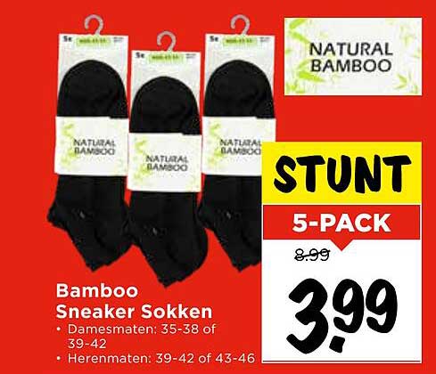 Bamboo Sneaker Sokken 5-Pack
