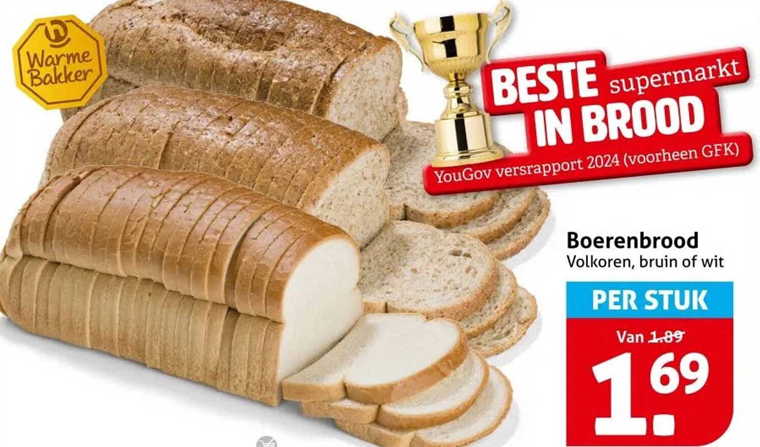 Boerenbrood Volkoren, bruin of wit