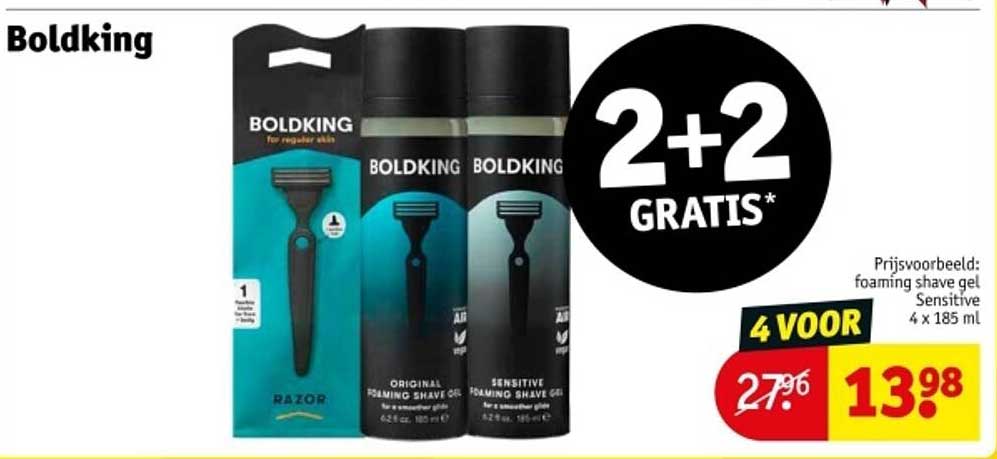 Boldking foaming shave gel 4 x 185 ml - 2+2 GRATIS