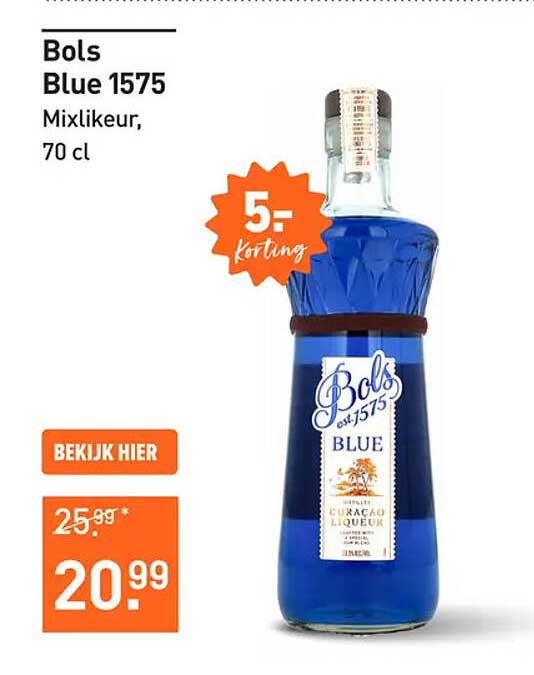 Bols Blue 1575 Mixlikeur, 70 cl