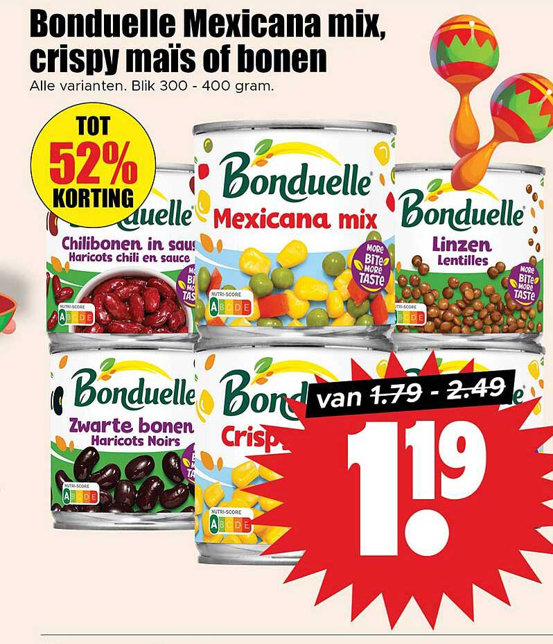 Bonduelle Mexicana mix, crispy maïs of bonen