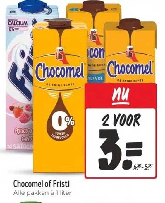 Chocomel of Fristi - Alle pakken à 1 liter