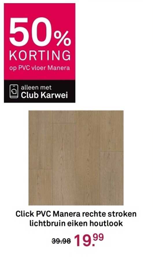 Click PVC Manera rechte stroken lichtbruin eiken houtlook