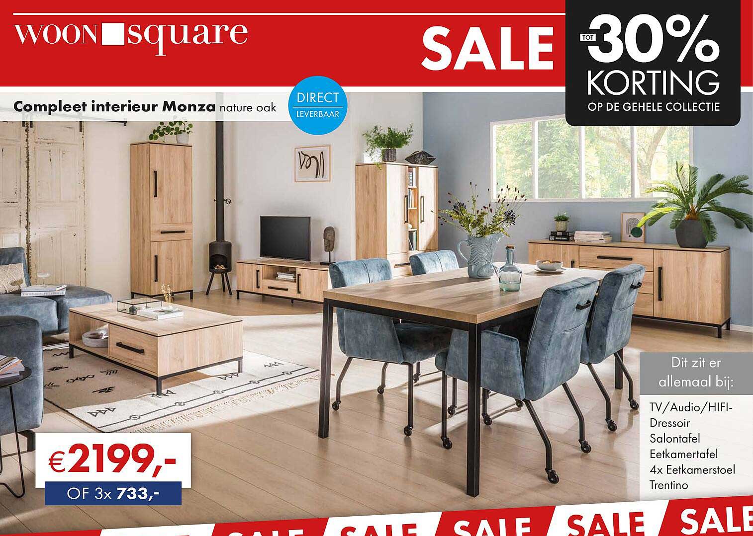 Compleet interieur Monza nature oak