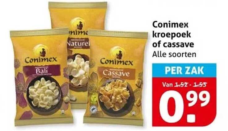Conimex kroepoek of cassave Alle soorten