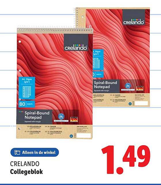 CRELANDO Collegeblok