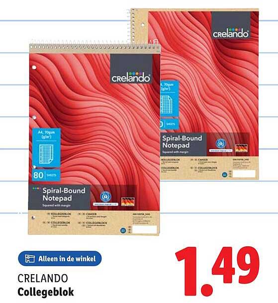 CRELANDO Collegeblok