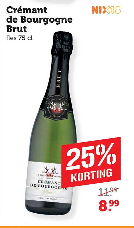 Crémant de Bourgogne Brut fles 75 cl