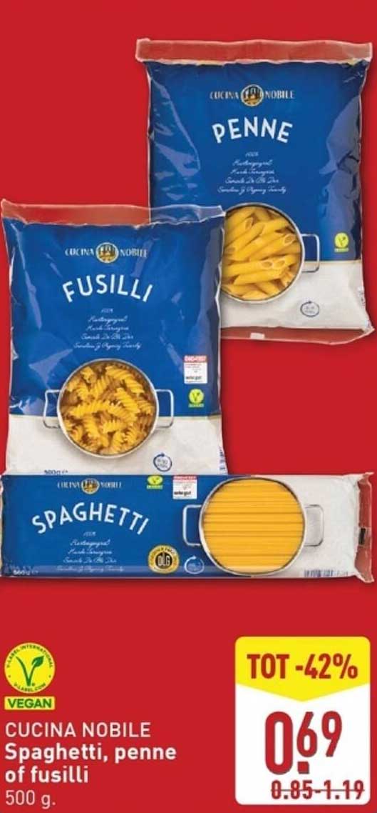 CUCINA NOBILE Spaghetti, penne of fusilli 500 g