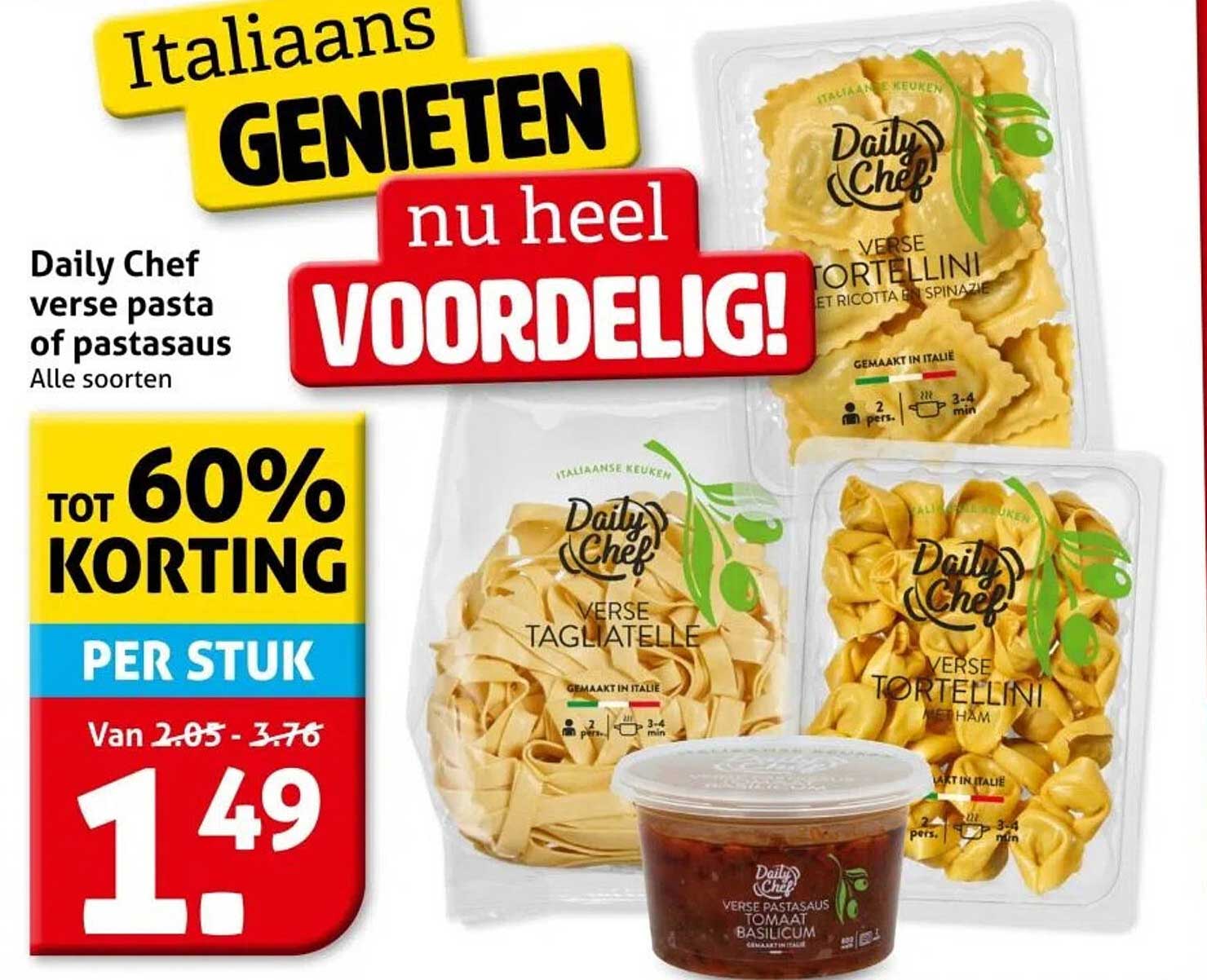 Daily Chef verse pasta of pastasaus Alle soorten